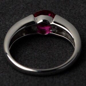 ruby ring red ruby engagement ring silver round cut gemstone rings promise ring July birthstone ring image 3
