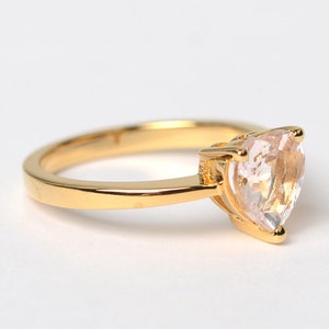 Natural Morganite Ring Engagement Ring Heart Cut Pink Gemstone - Etsy