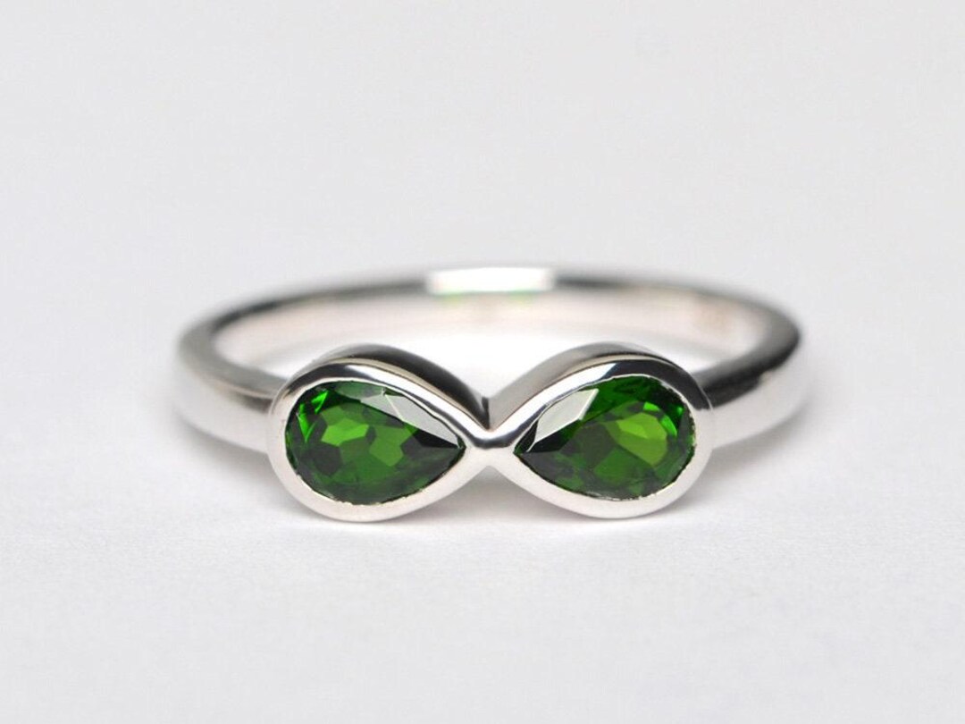 Simple Infinity Ringdiopside Ring Silver Infinity Ring Pear Cut Double ...