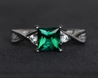 smaragd ring grün smaragd ring Sterling silber Ring Smaragd grün smaragd ring Verlobungsring edelstein ring Mai geburtsstein