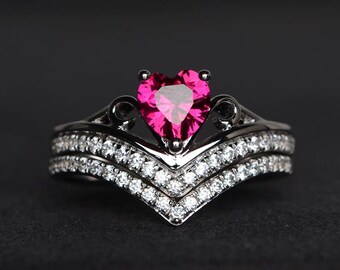 ruby ring ruby engagement ring oval cut gems red gemstone sterling silver ring July birthstone bridal sets