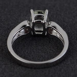 natural green amethyst ring natural green gemstone ring engagement ring silver promise ring image 3