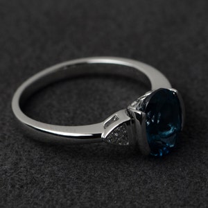 London Blue Topaz Ring Engagement Ring Blue Gemstone Rings - Etsy