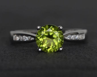 55 Quilates Anillo De Peridoto Natural Para Mujer Hecho A