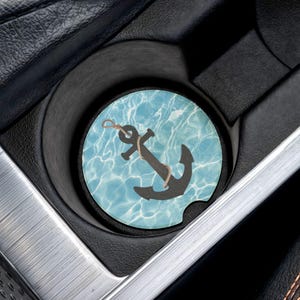 Nautical anchor soapstone car coaster, cute aesthetic car coasters, cute car accessories, new car gift, trendy car coaster, stocking stuffer