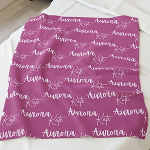 Personalized Velveteen Plush Baby Blanket: Custom Name Swaddle, Nursery Decor