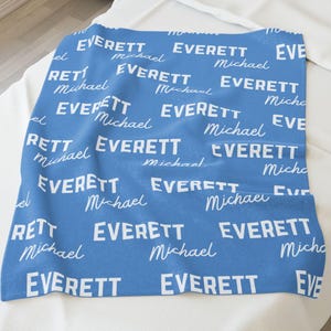 Personalized Velveteen Plush Baby Blanket: Custom Name Swaddle, Nursery Decor