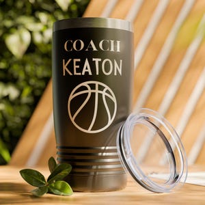 Personalized tumbler for basketball coach, custom gift for coach cup sports coach thank you gift end of season team gift unique coaches gift