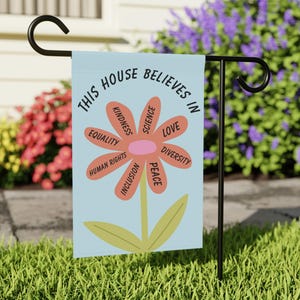Kindness Garden Flagge: Vielfalt, Inklusion, Achtung der Rechte der Menschen