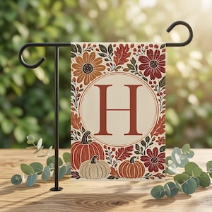 Benutzerdefinierte Anfang Herbst Veranda Flagge, personalisierte Einweihungsparty Geschenk vom Makler, Monogramm Garten Geschenk