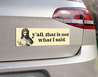 Funny Liberal Jesus Car Magnet, Progressive Christian Bumper Sticker