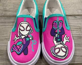 Hand painted ghost spider shoes