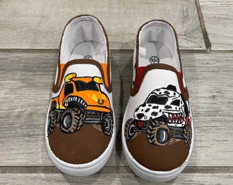 Hand Painted Monster Truck Sneakers