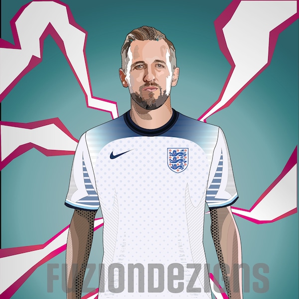 Harry Kane, England Fußballnationalmannschaft, Poster, Kunstdruck