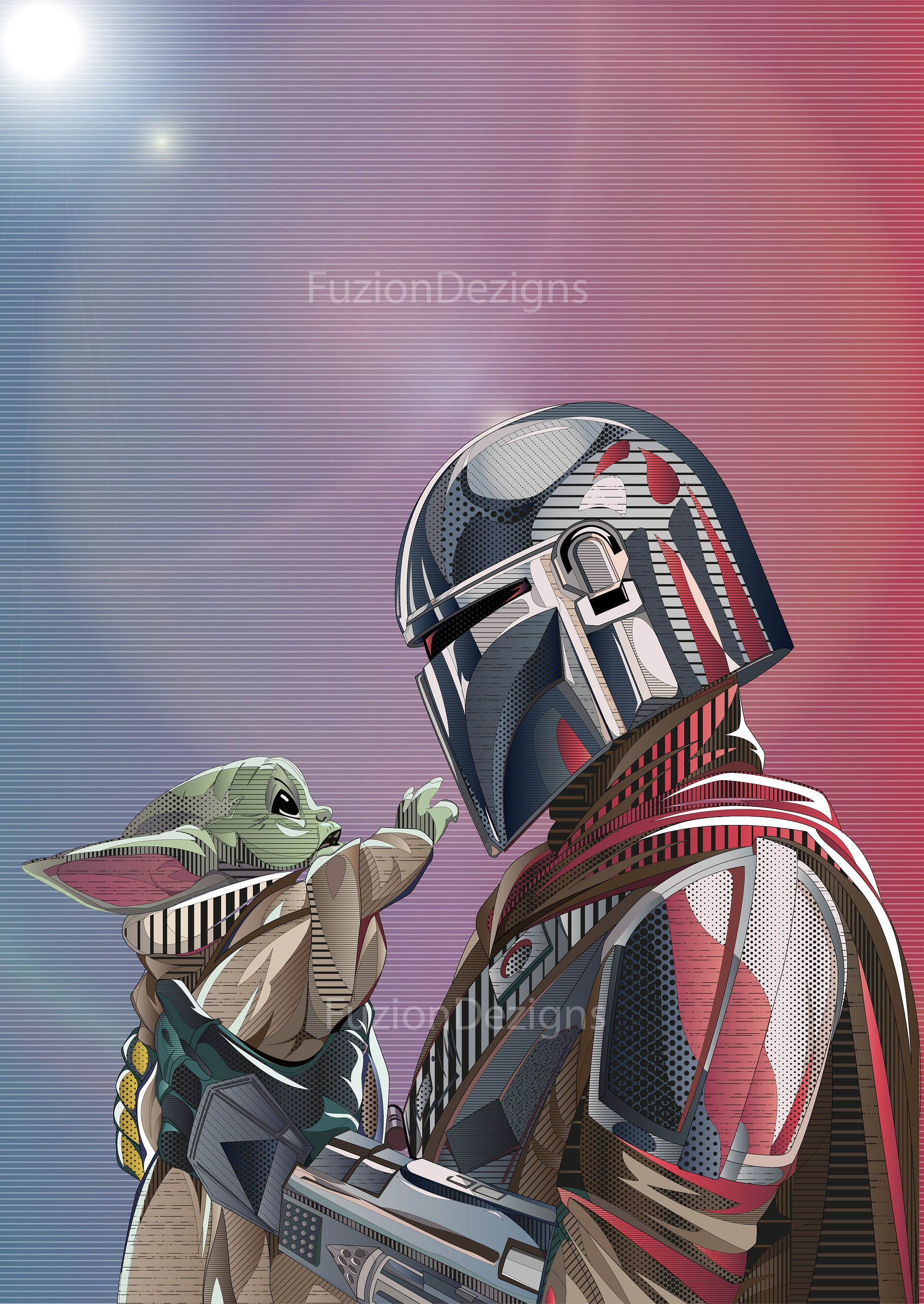 The Mandalorian and Art II, - Print Etsy Grogu