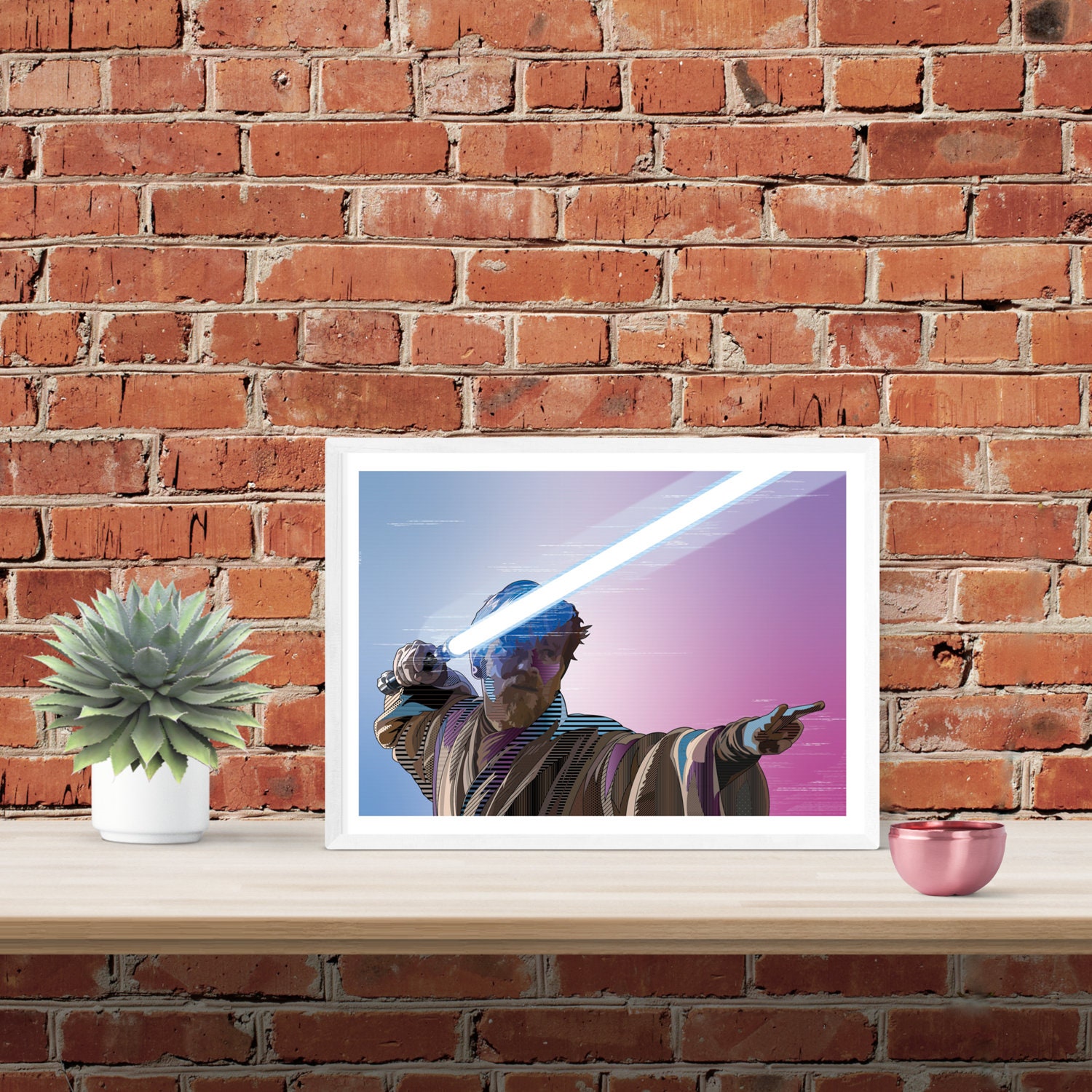 Obi Wan Kenobi Lightsaber Fight Pose Art Print Etsy UK