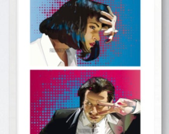 Escena de danza icónica, Pulp Fiction, impresión de arte