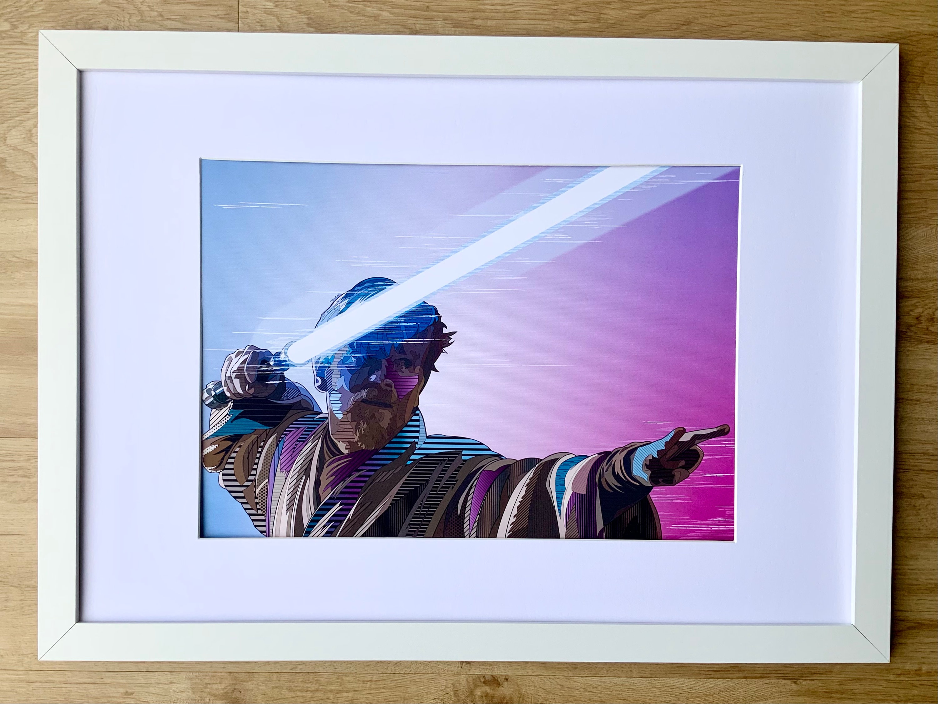Obi Wan Kenobi Lightsaber Fight Pose Art Print Etsy UK