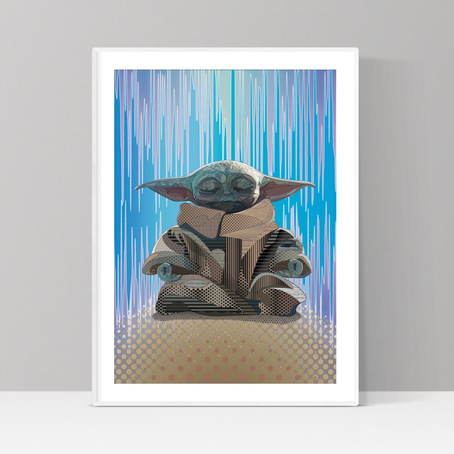 Grogu, Seeing Stone, Art Print