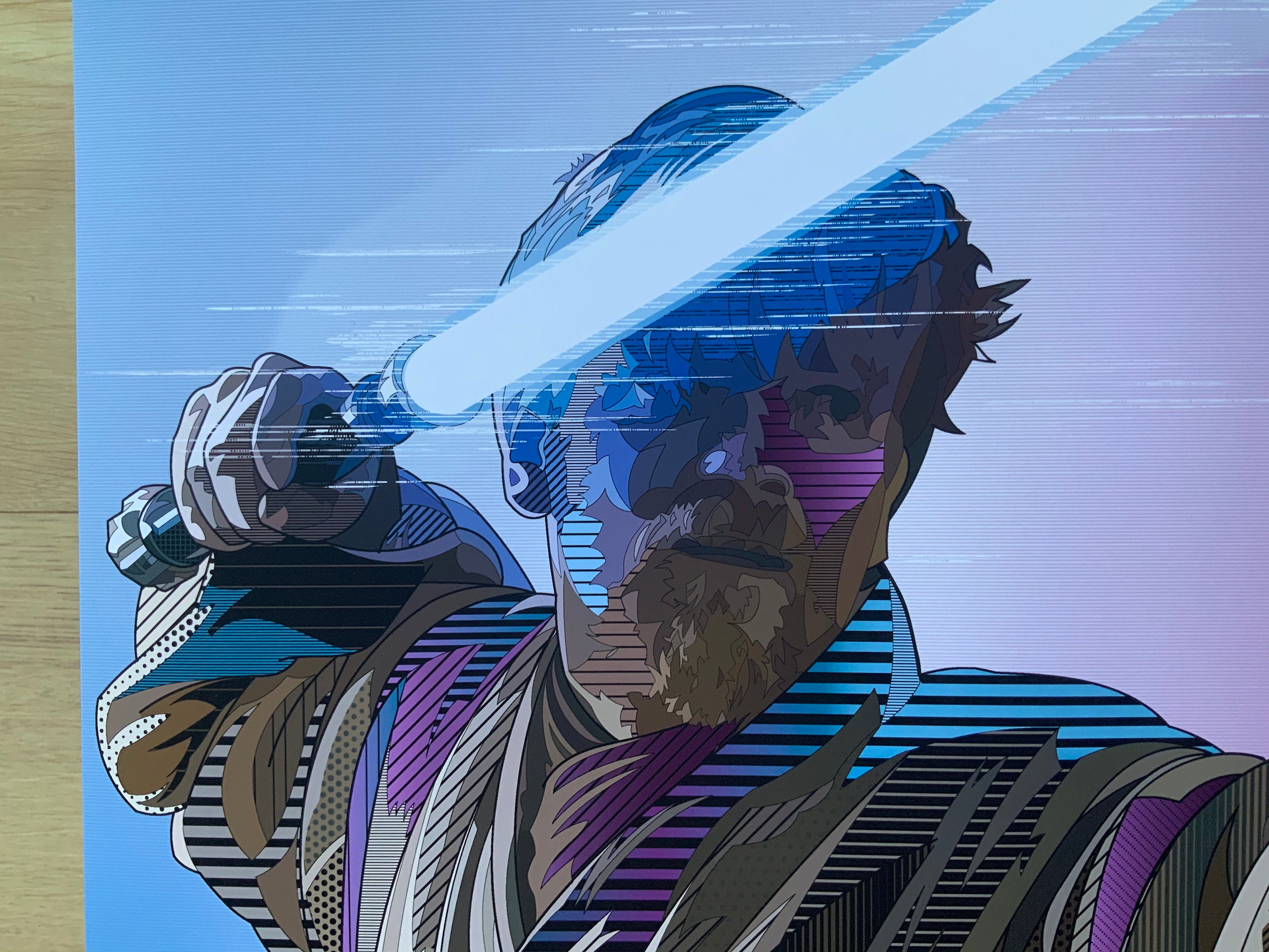 Obi Wan Kenobi Lightsaber Fight Pose Art Print Etsy