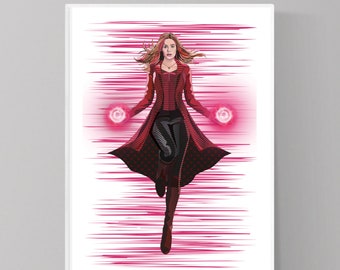Wanda, The Scarlet Witch, WandaVision, Digital Art Print