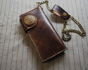 long wallet with chain
