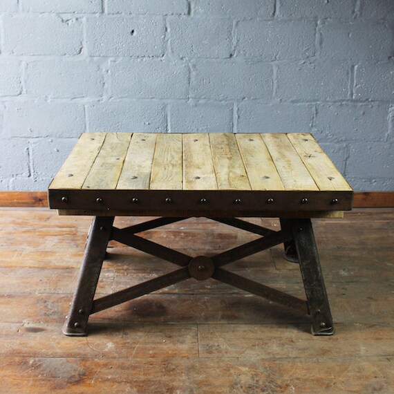 Industrial Coffee Table Oak Coffee Table Oak And Steel Etsy