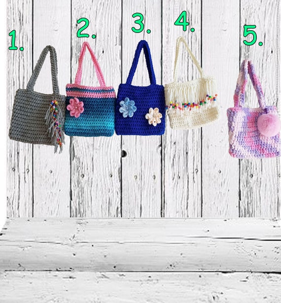 Crochet Little Girls Bags A Lovely Free Bracelet With Each Bag - 
