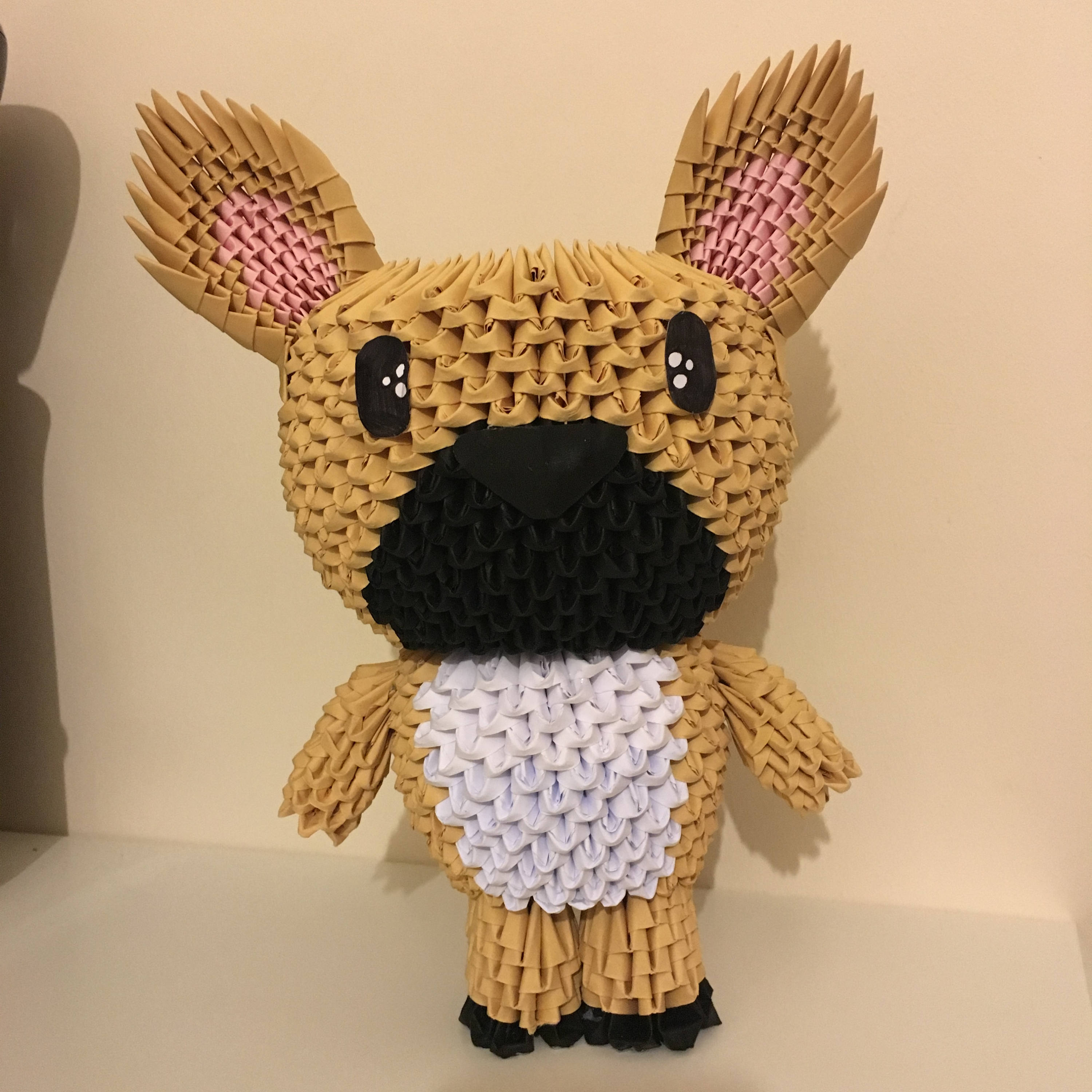 3D Origami Hund - Etsy.de