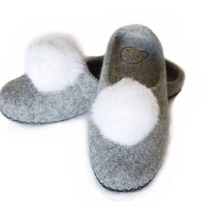 Furry Women Slippers Fuzzy Grey Felted Wool House White Black Color Fluffy Real Natural Shoes Eco Fake Fur Mistress Wife Black Friday Gift