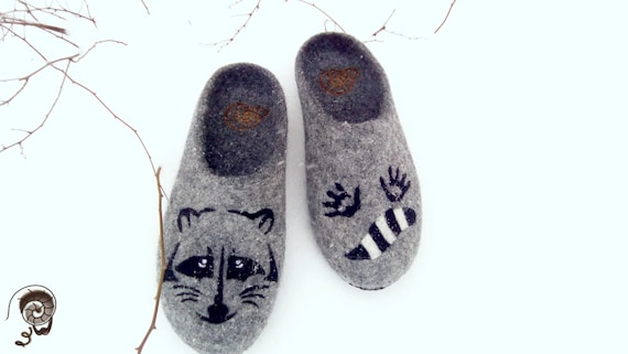 raccoon slippers