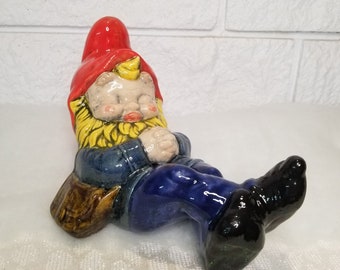 FOUND & REGLAZED! Retro Ceramic Sleeping Gnome