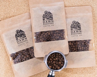 Dawn Roasters Coffee Taster Pack - Freshly roasted, great gift, neatly boxed! Whole beans, espresso or cafetiere - Choose size