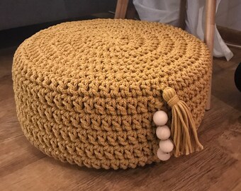 Crochet Round  floor cushion with sponge filling/Floor pouf/Pouf ottoman/Wholesales bulk/meditation cushion/