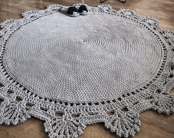 Crochet round rug, Handmade rug, Cotton rug, Natural carpet, Many colours, Many sizes, Handmade carpet, Circle rug, cozy rug, carpet, floor