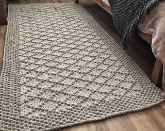 Modern Diamond rug,  rug Nursery Rug Skandinavische Teppich  trapillo modern enfant Large Crochet floor Rug