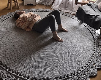 Crochet round rug, Handmade rug, Cotton rug, Natural carpet, Many colours, Many sizes, Handmade carpet, Circle rug, cozy rug, carpet, floor