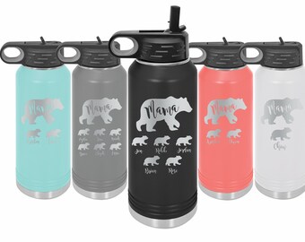 Mama Bear Sports Water Bottle 34 Oz Water Tracker