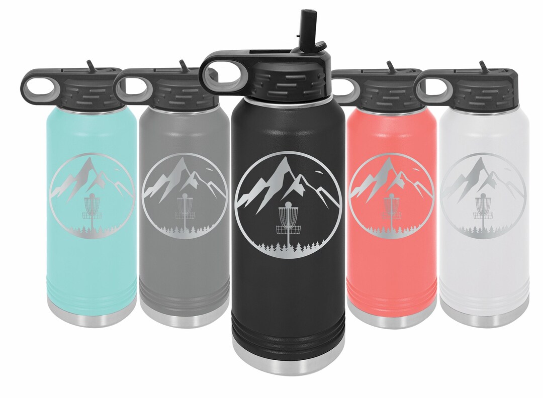 Disc Golf Themed Laser Engraved 32 Oz Vacuum Insulated Water Bottle