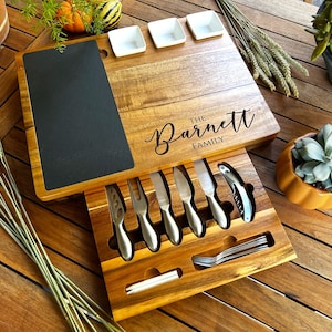 Personalized Charcuterie Board Set 19pcs Cheese Board And Knife Set Realtor Closing gift Custom Charcuterie board Christmas Wedding Gift image 8
