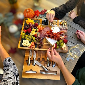 Personalized Charcuterie Board Set 19pcs Cheese Board And Knife Set Realtor Closing gift Custom Charcuterie board Christmas Wedding Gift image 7