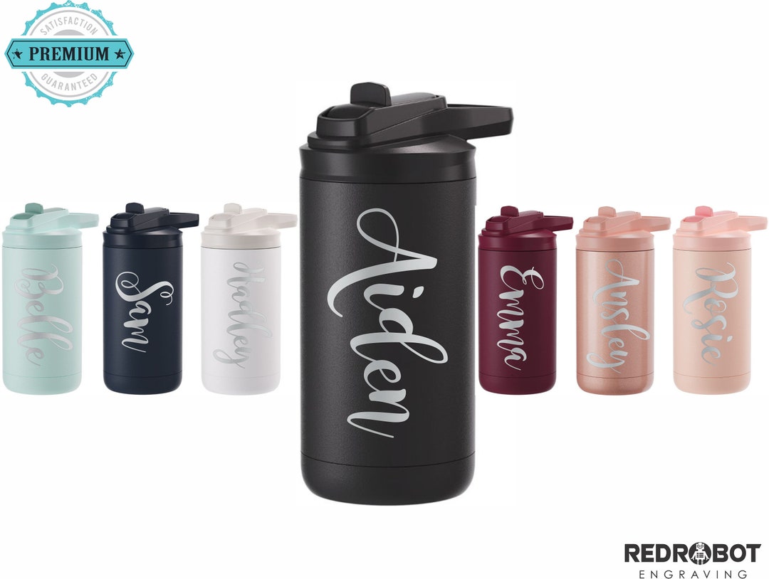 Personalized Kids Water Bottle, 12 Oz Insulated Stainless Steel Tumbler ...