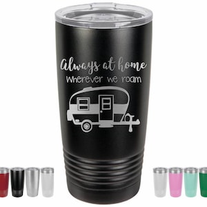 Camping Gift, Travel trailer, camping, Motor Home, RV personalized Laser Engraved Insulated Tumbler