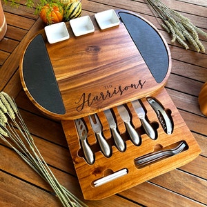 Personalized Charcuterie Board Set 19pcs Cheese Board And Knife Set Realtor Closing gift Custom Charcuterie board Christmas Wedding Gift image 4