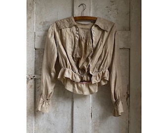 Antique French Silk Blouse:  Bodice, High waisted, Victorian, Regency, c 1900