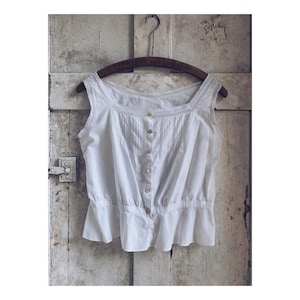 Antique French White Cotton Bodice, Corset Cover, Top, Crop Top, Brassiere, Lace, Belle Époque, Edwardian, Victorian,  c 1910