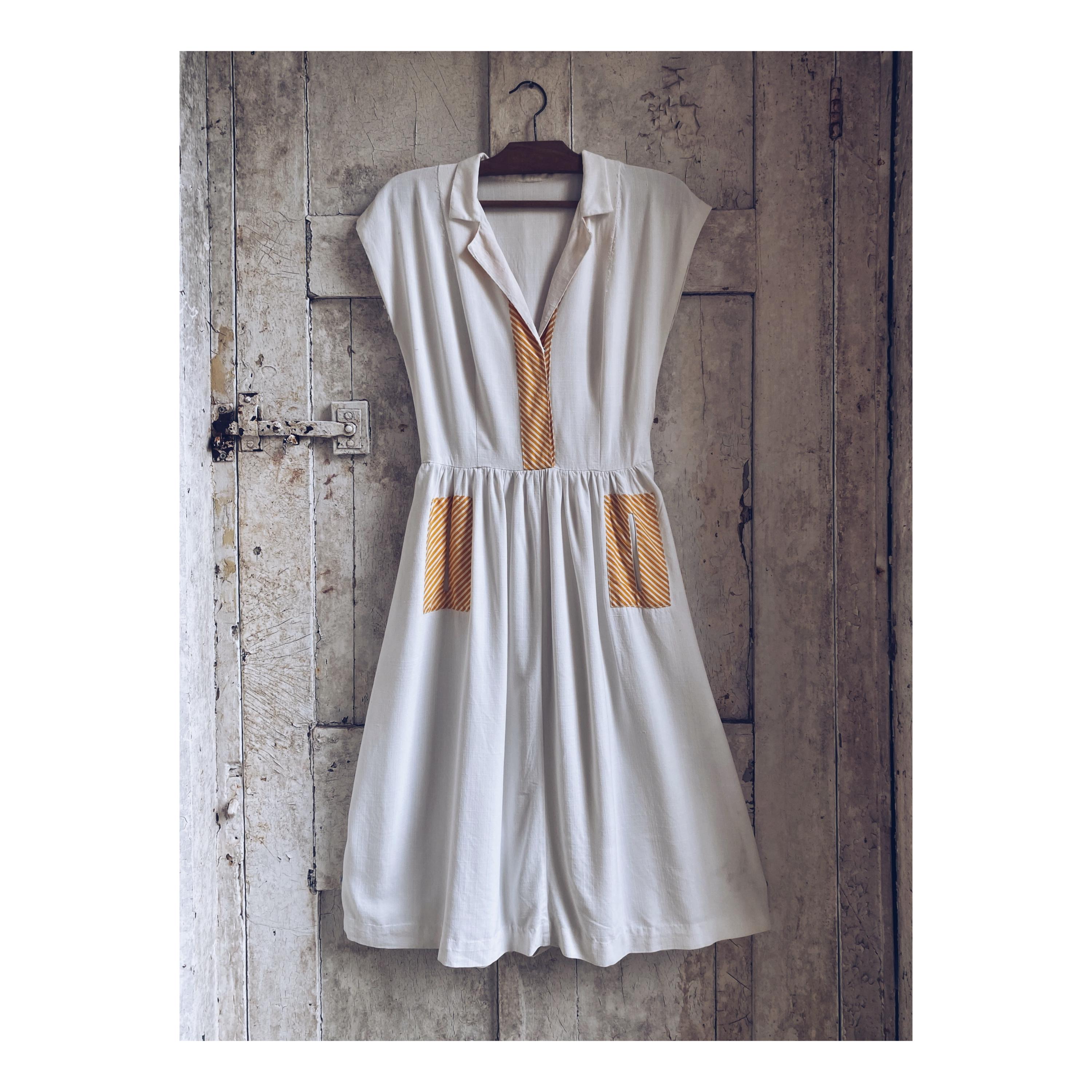 Antique French Linen Dress: 1920s Art Deco White Cotton Accents - Etsy
