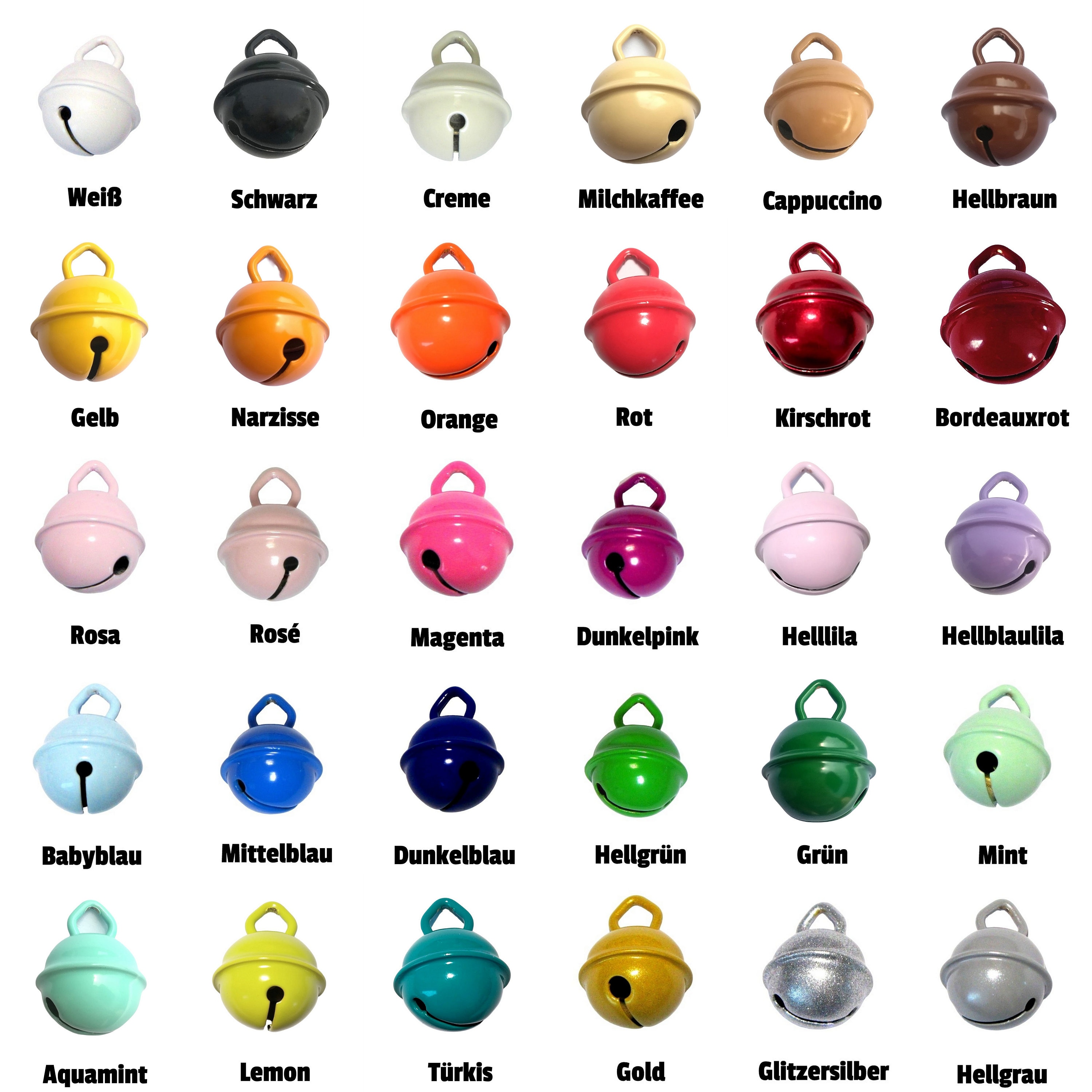 60 Stück Bastel Glöckchen 22mm - Bunte Glöckchen Mit Seil Für DIY