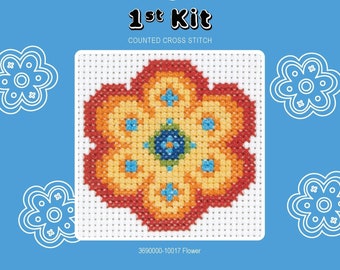 Beginner Cross Stitch Flower Embroidery Kit Pattern Needlework For Kids Children