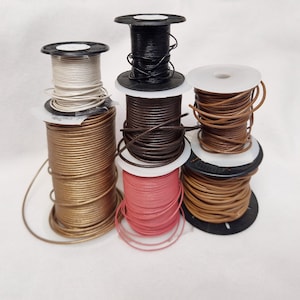 Leather Cord 1mm 2mm Round Jewellery String Thong Necklace Craft Lace 2 METRE